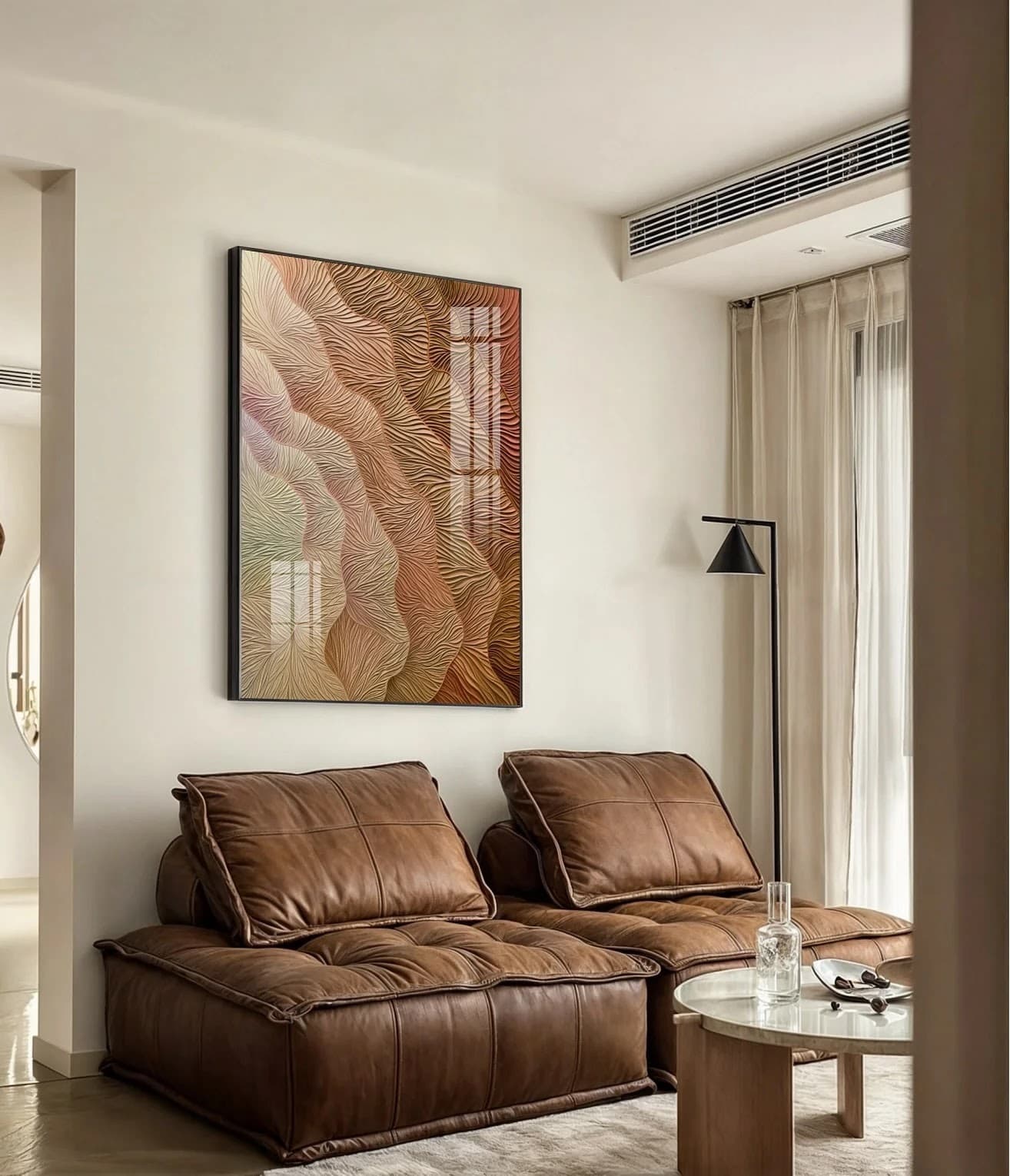 Quadro Folhas Onduladas Geométricas