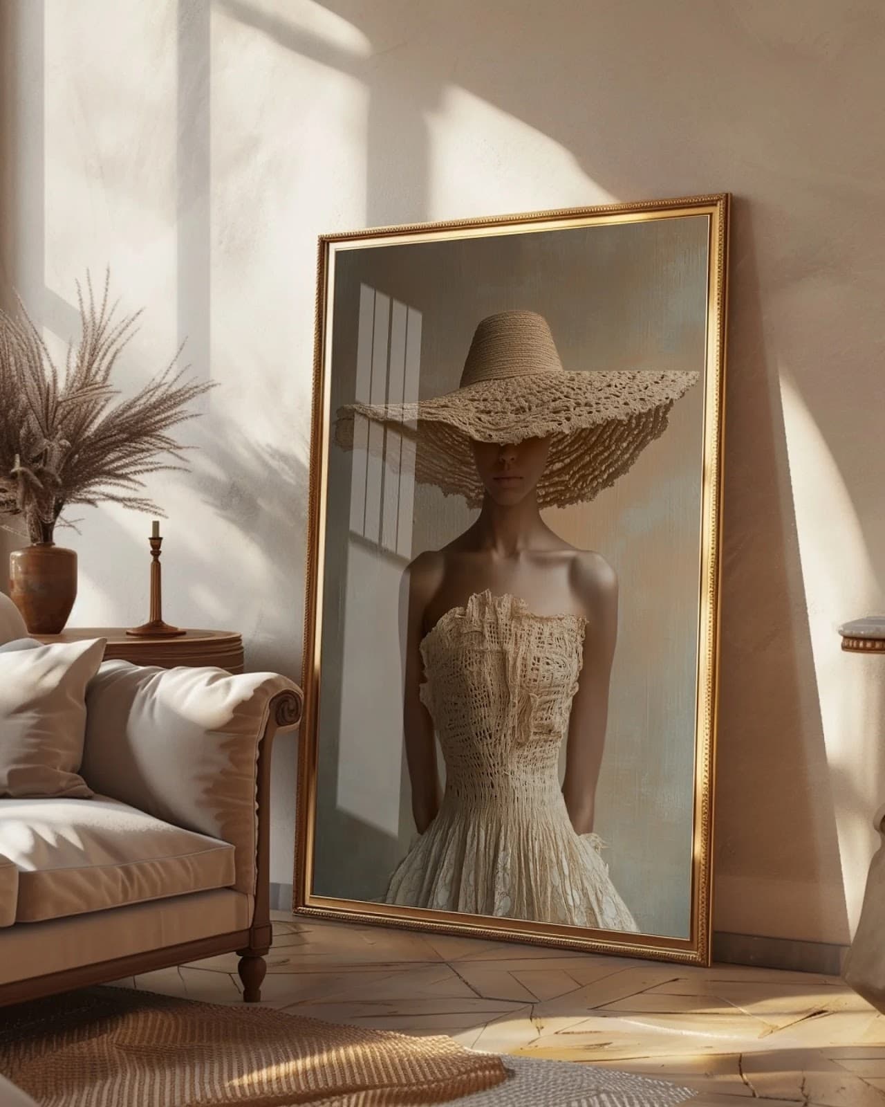 Quadro Mulher de Lã e Silhueta
