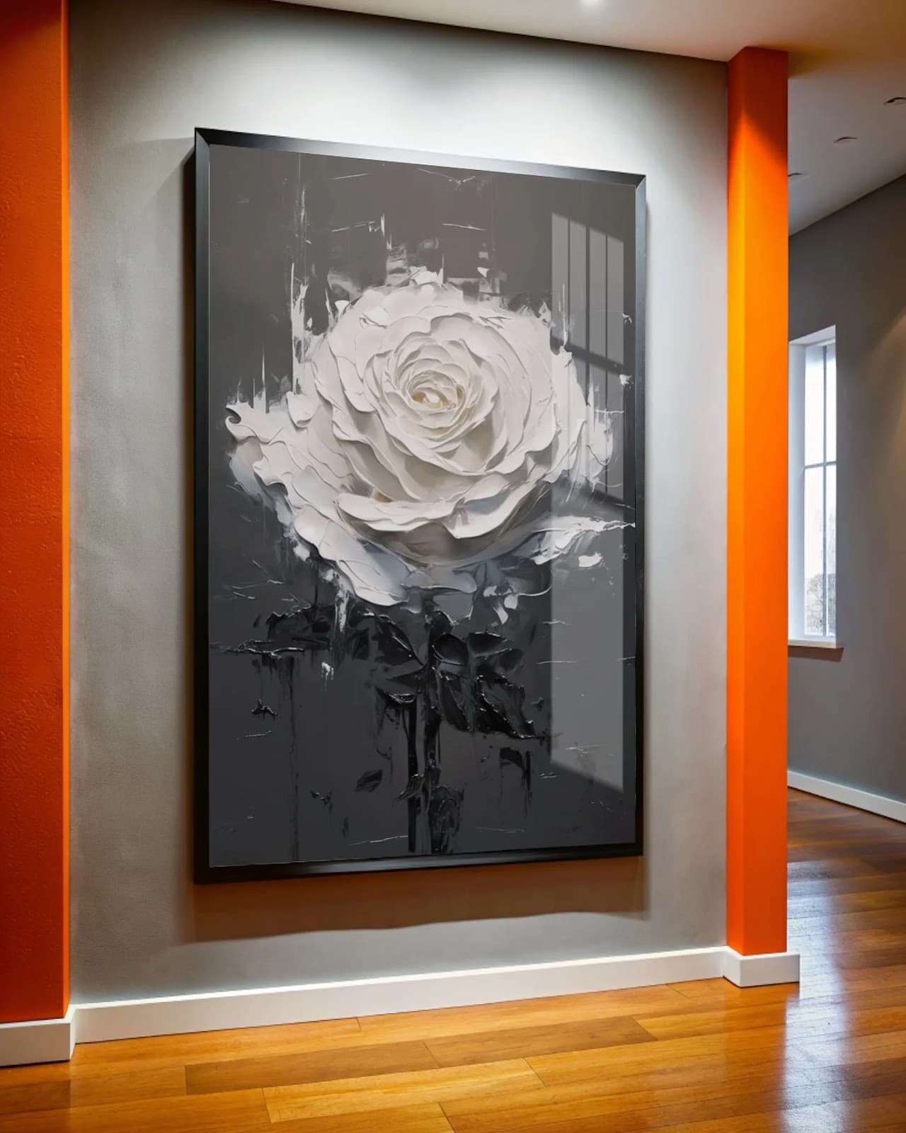 Quadro Rosa Branca Sublime