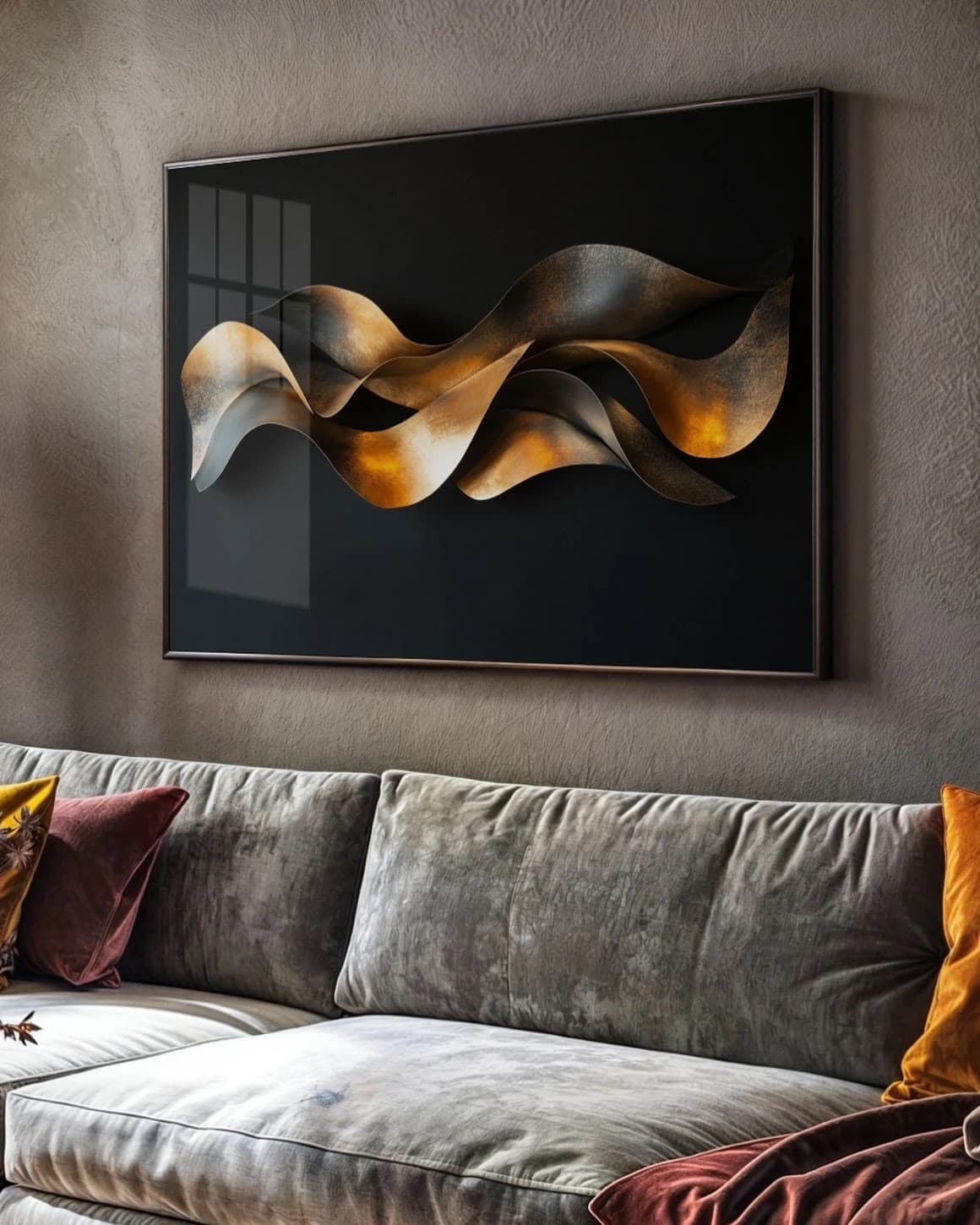 Quadro Tempestade Dourada