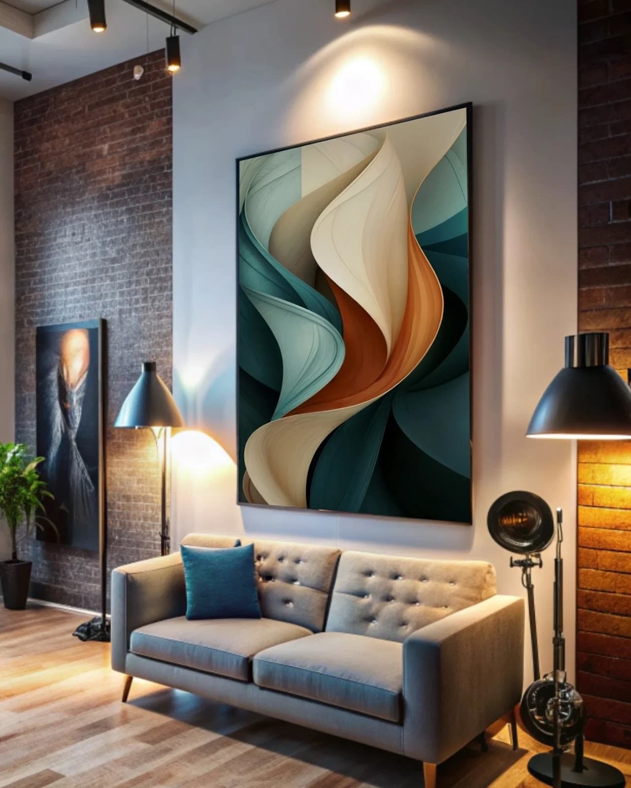 Quadro Fluxo Suave em Tons Naturais