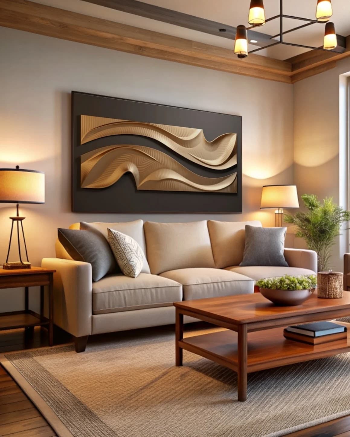 Quadro Ondas de Madeira