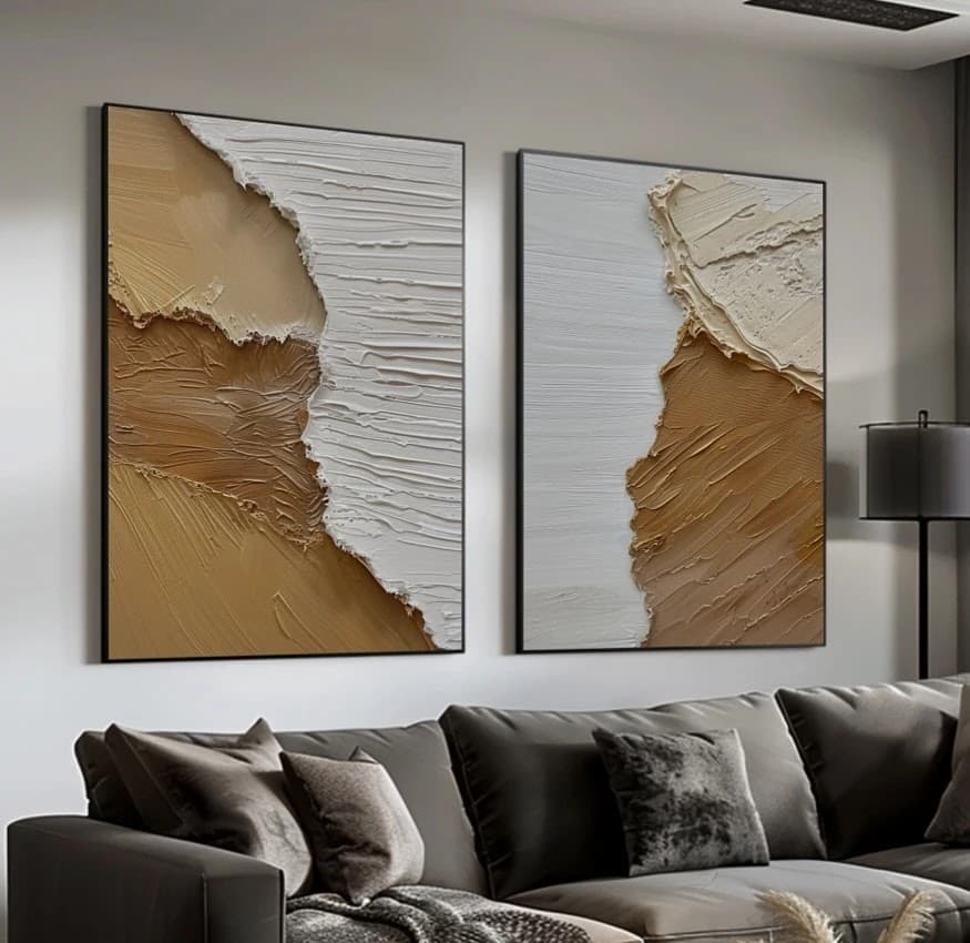 Dupla de Quadros Texturas Minerais Naturais