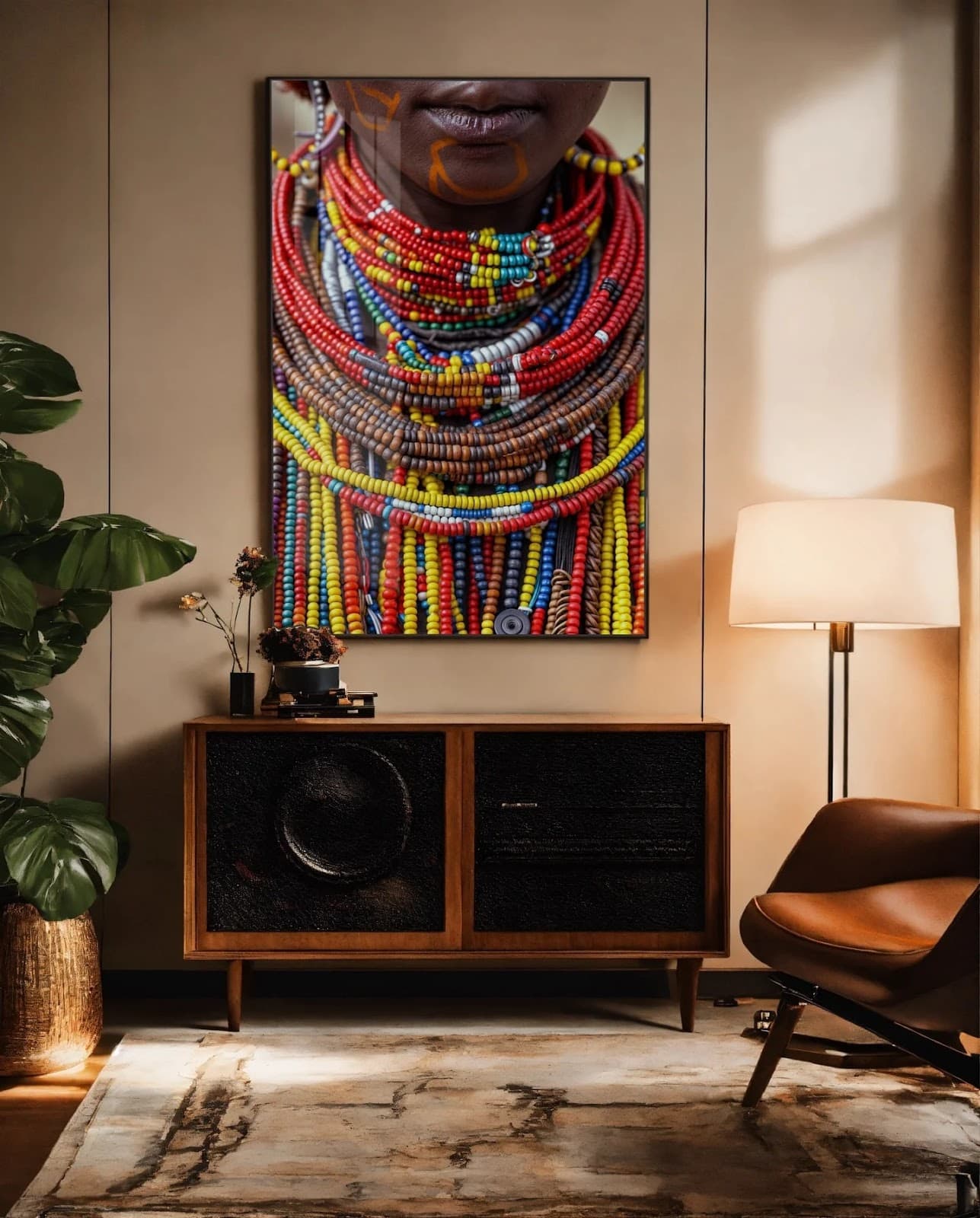 Quadro Harmonia Africana com Colares