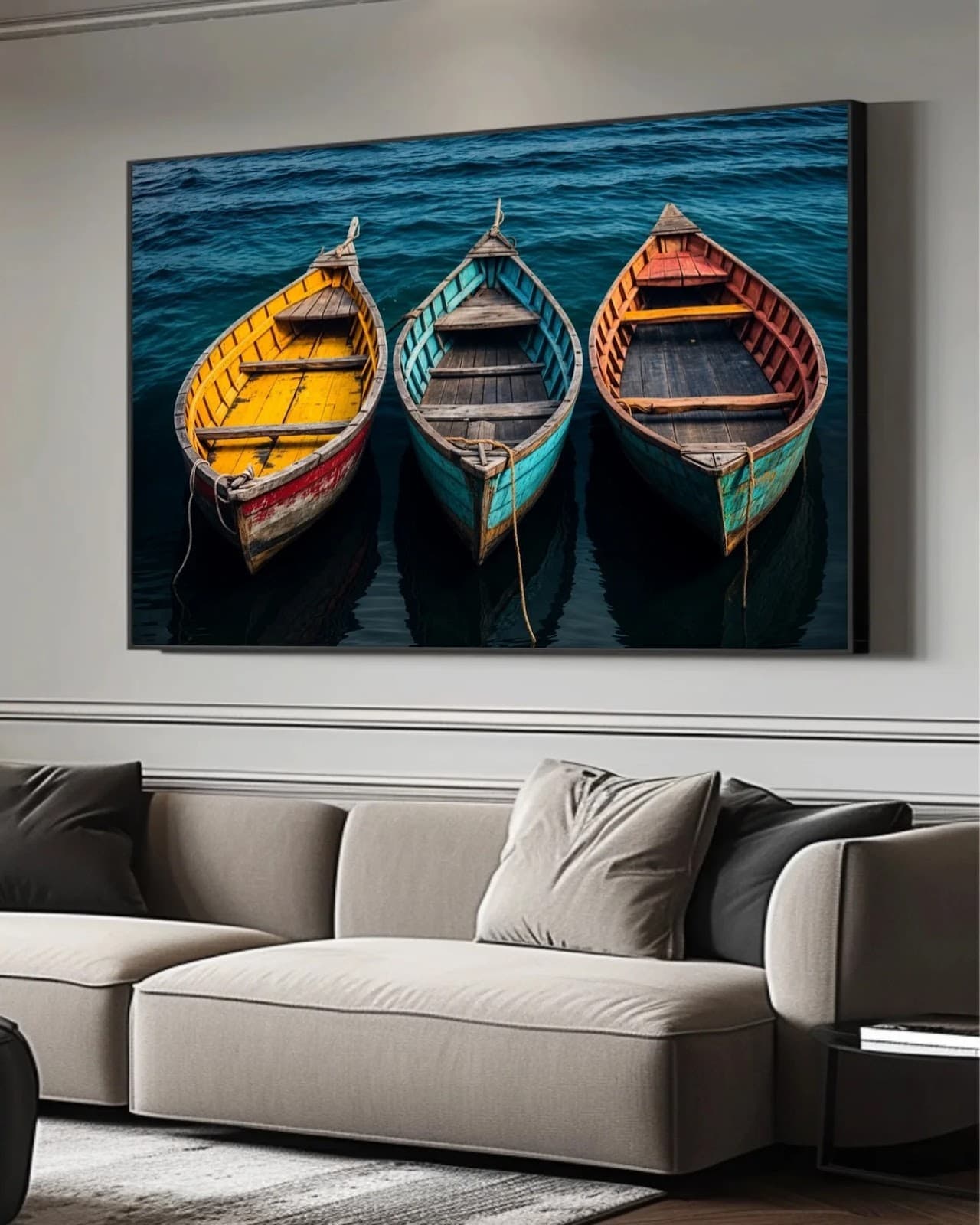Quadro Barcos Coloridos no Mar