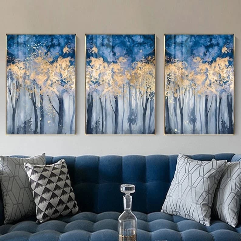 Trio de Quadros Paisagem em Tons Suaves Calma