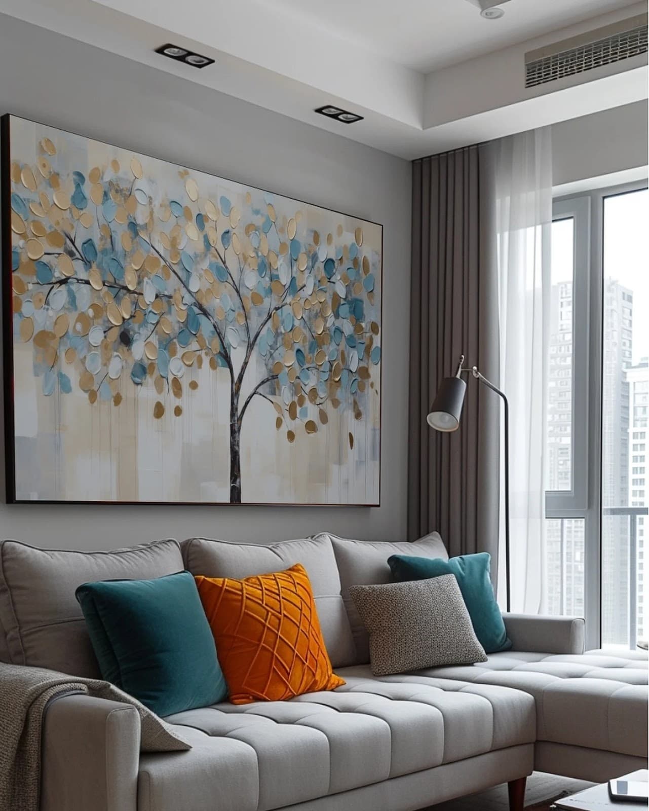 Quadro Árvore Dourada em Flor