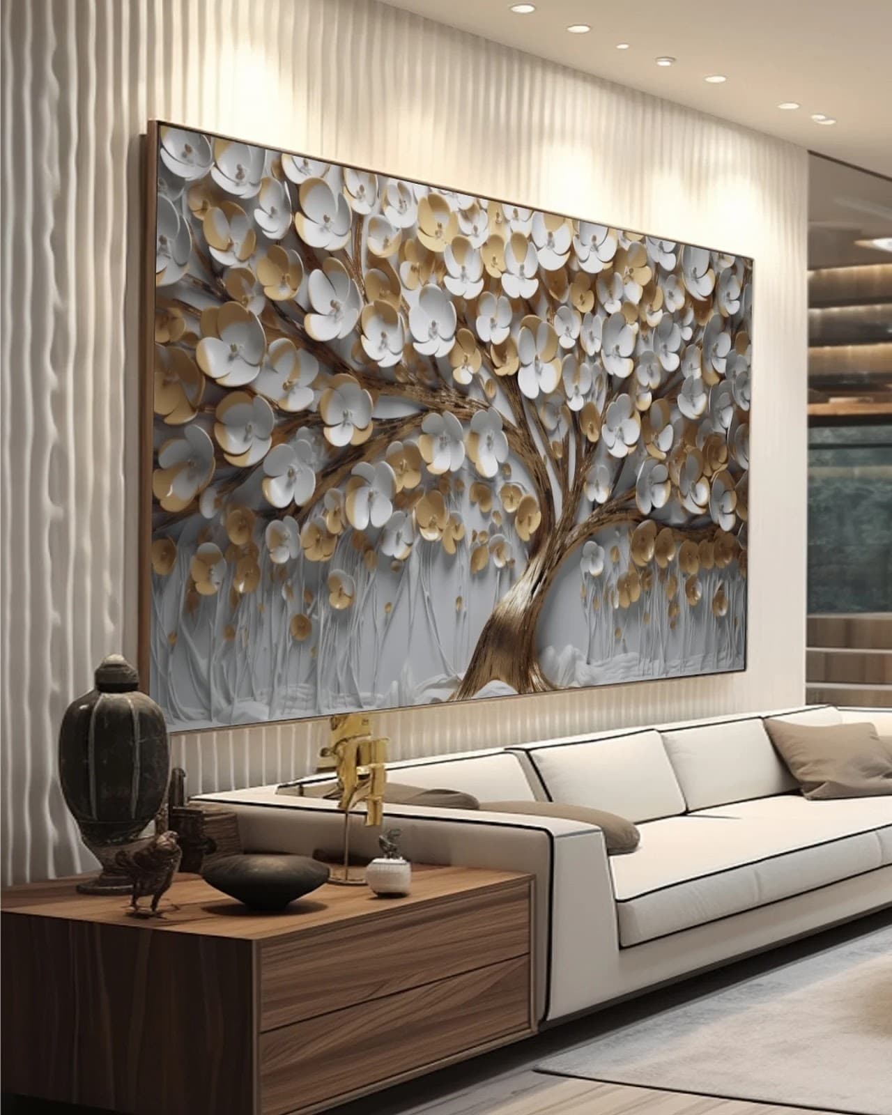 Quadro Árvore Abundância em Ouro