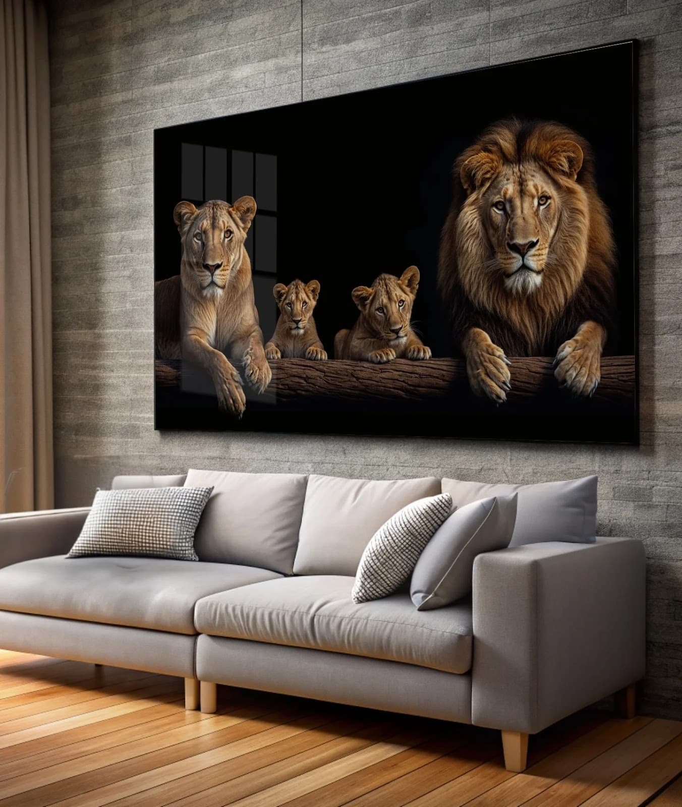 Quadro Leão Família Proteção