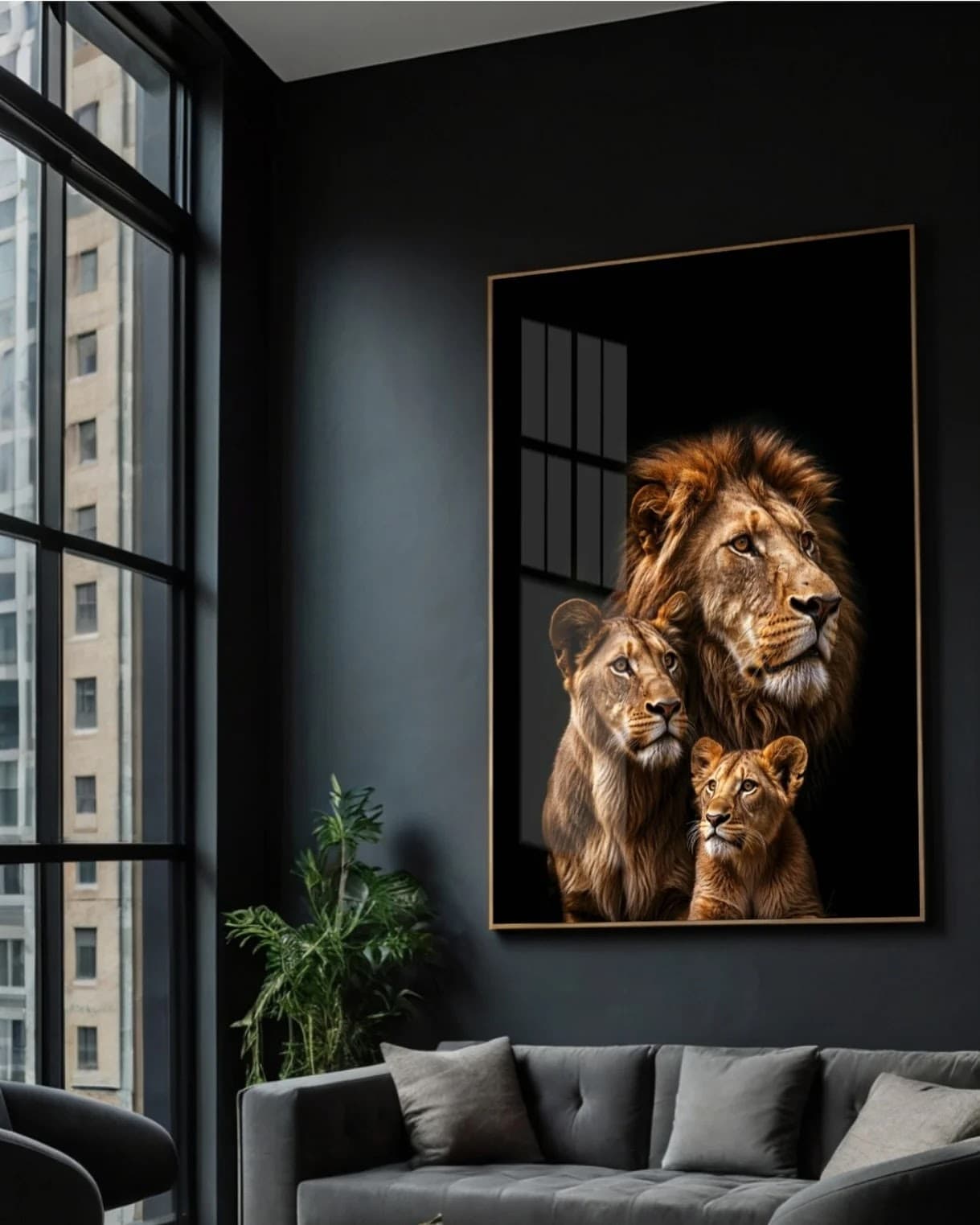 Quadro Leões Família Majestosa
