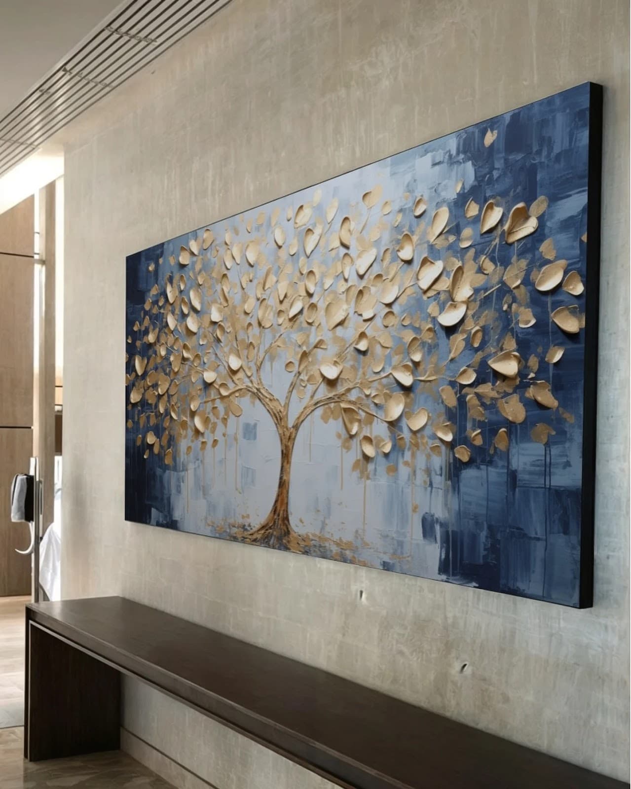 Quadro Árvore de Ouro em Noite Estrelada