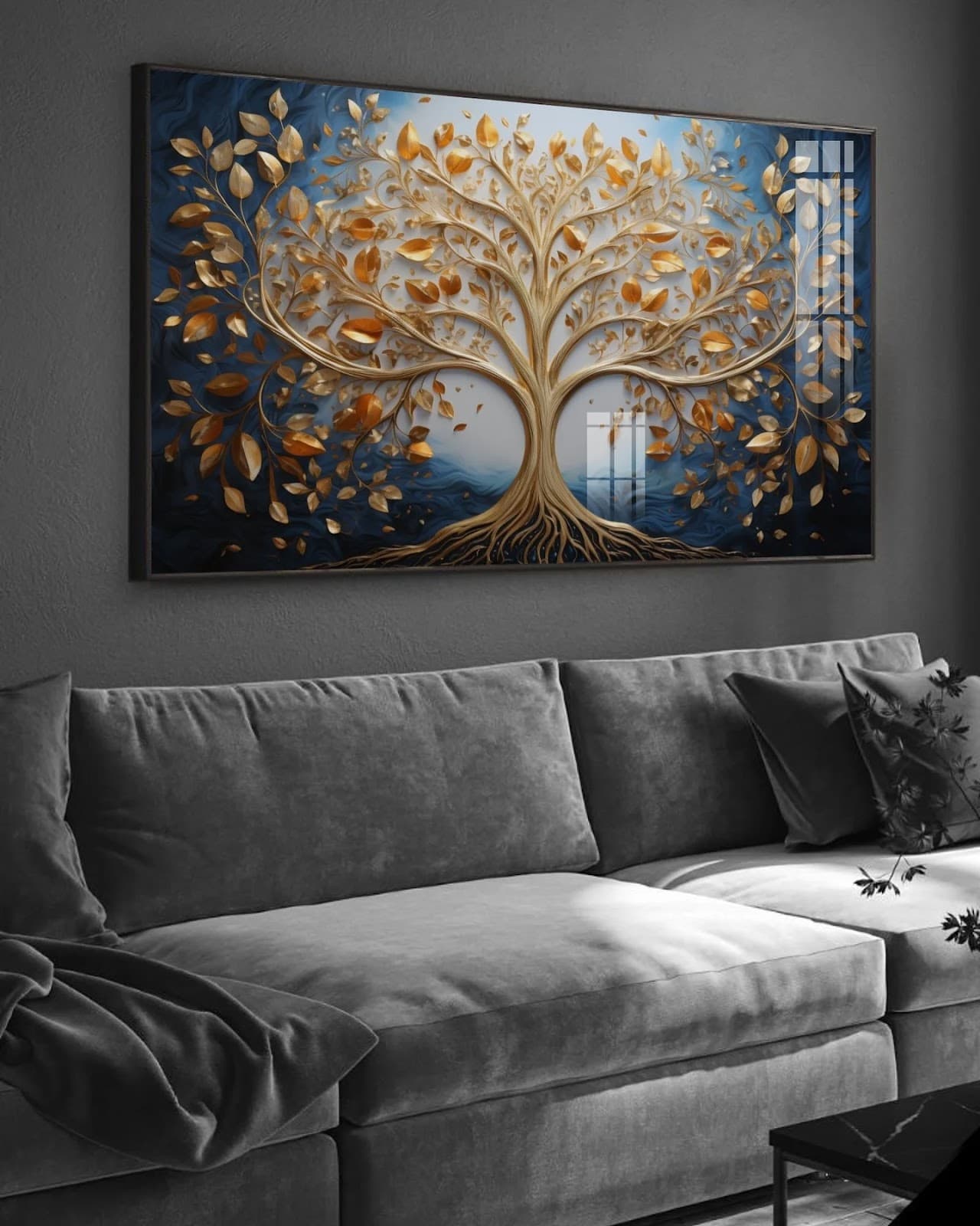 Quadro Árvore Azul Noturna