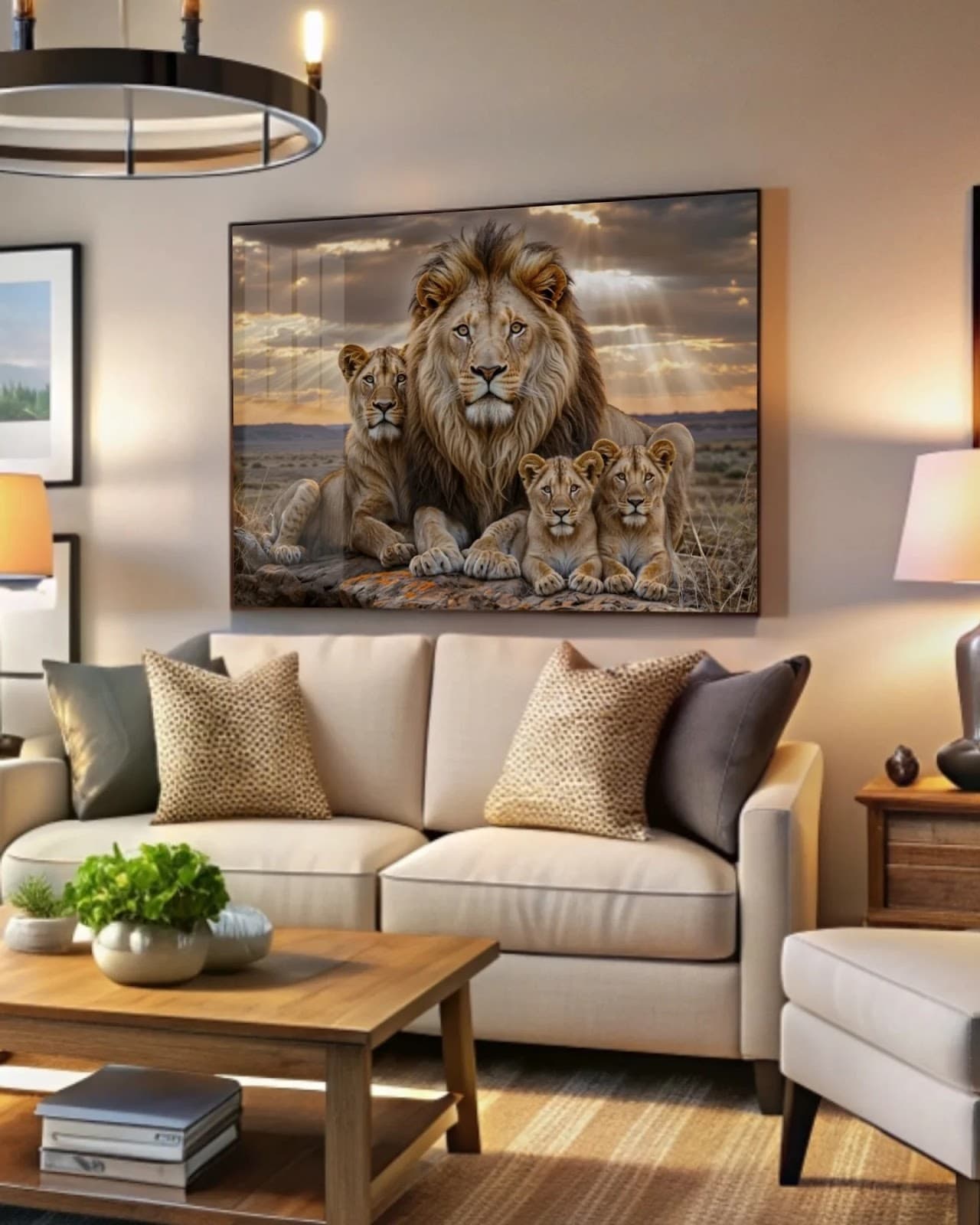 Quadro Leões Encontro com a Luz