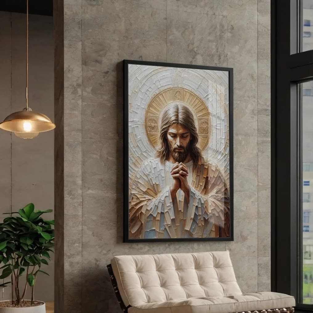 Quadro Jesus Cristo Mosaico Vitral