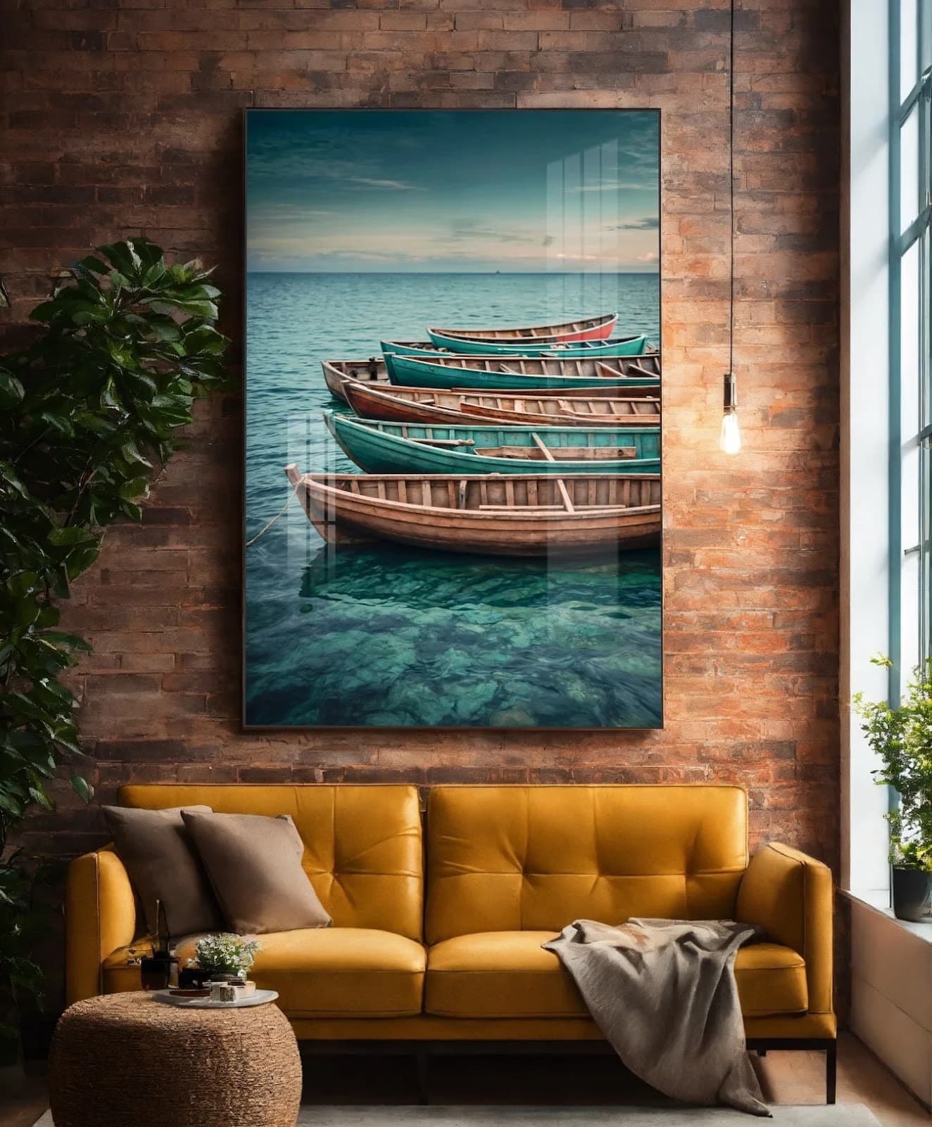 Quadro Barcos Tradicionais na Praia