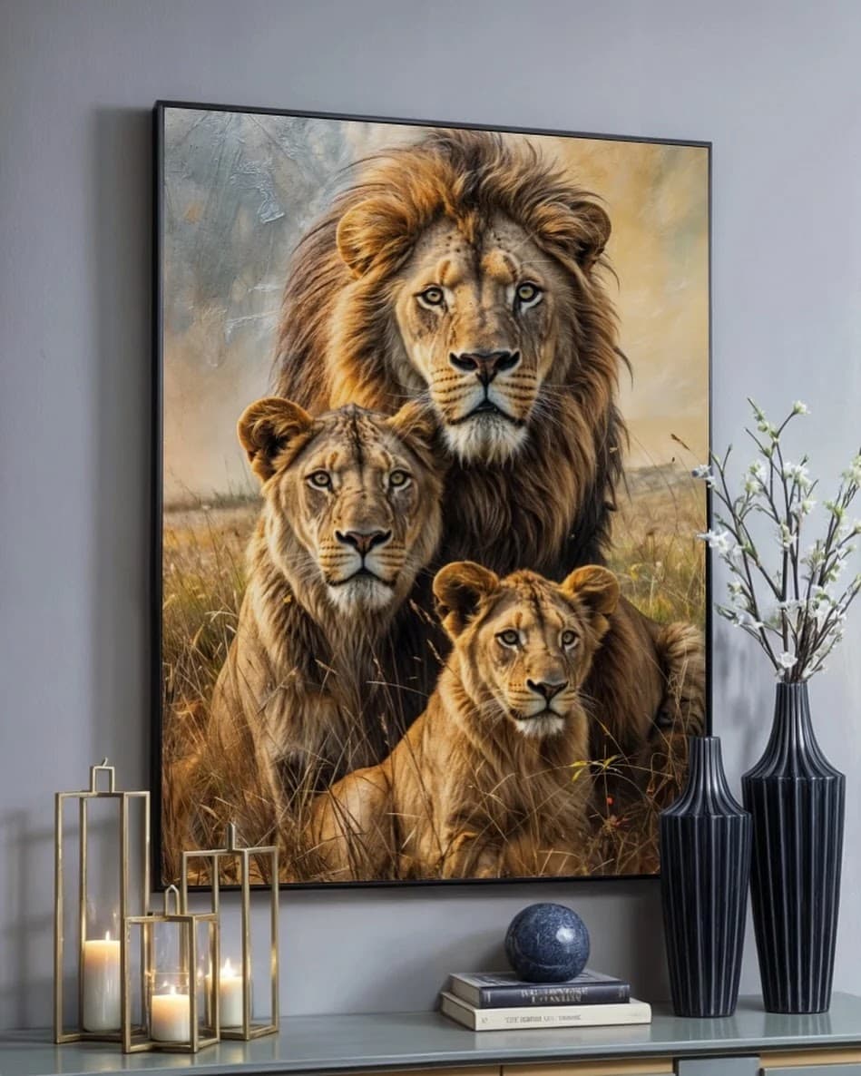 Quadro Família Real de Leões