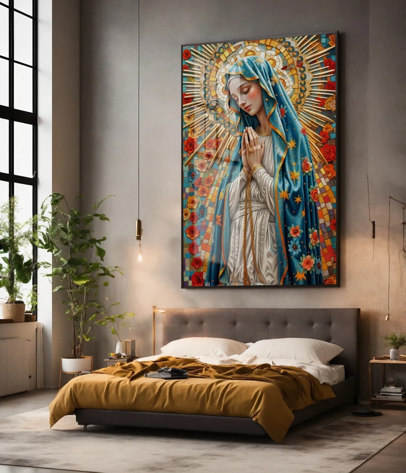 Quadro Madonna com Halo Divino