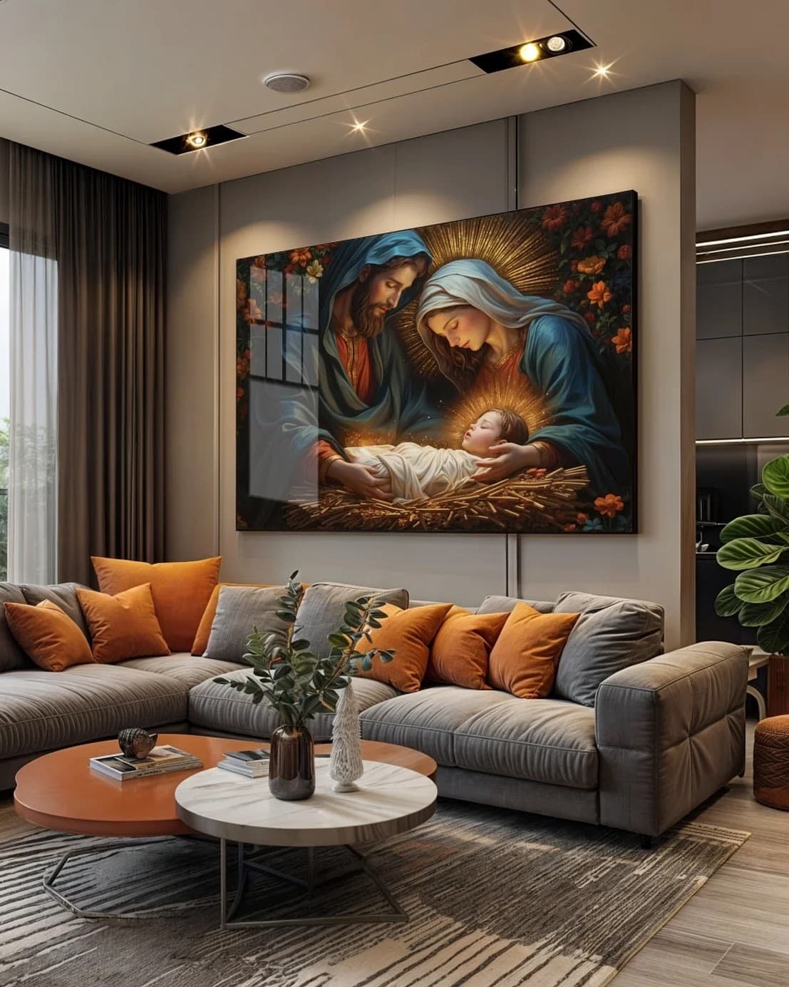 Quadro Natividade Flores Divinas