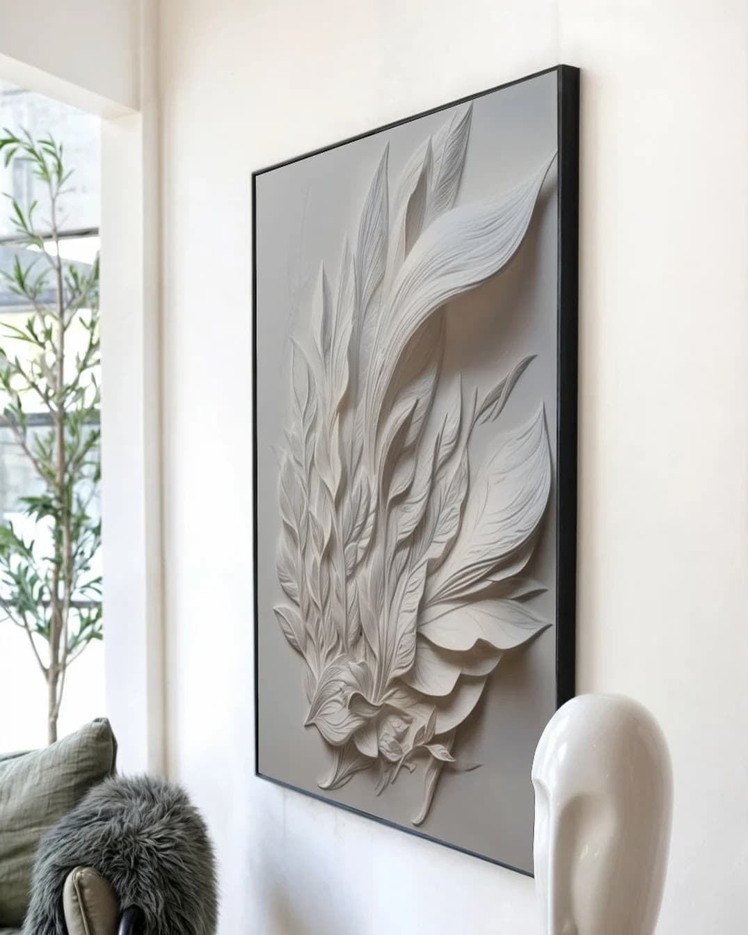 Quadro Penas em Composição Abstrata