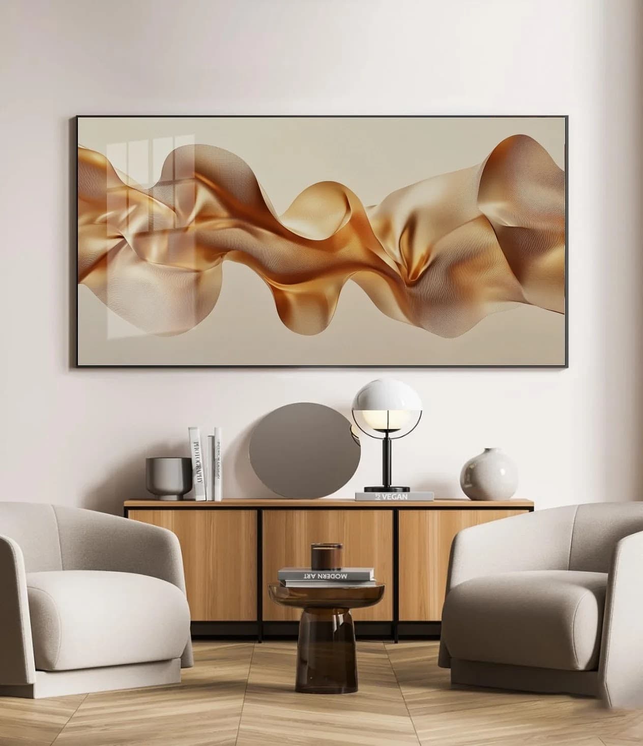 Quadro Ondas Ouro Fluência