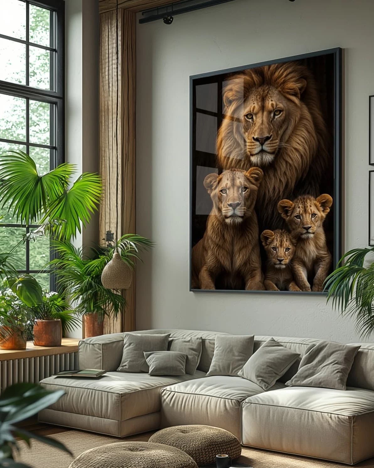 Quadro Leões Família Real