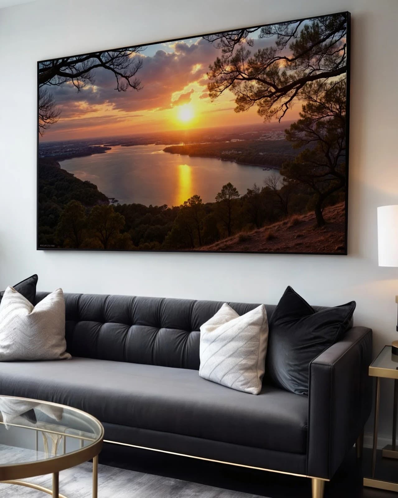 Quadro Pôr do Sol Refletido na Água
