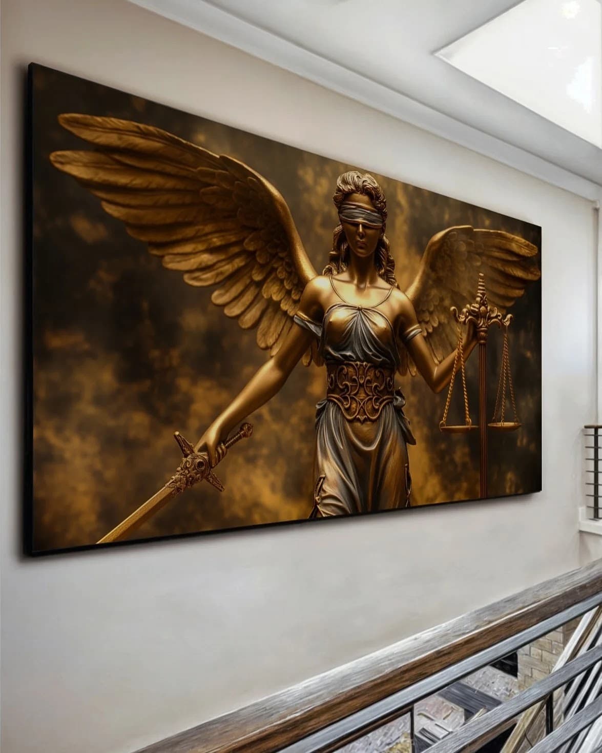 Quadro Deusa da Justiça em Ouro