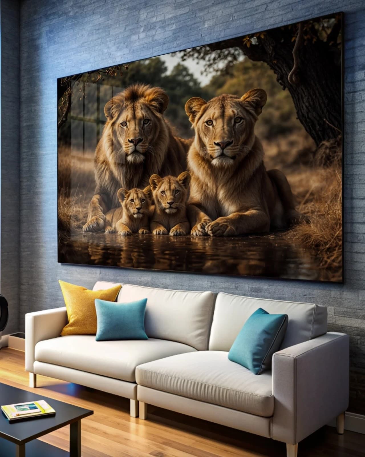 Quadro Leões Família Selvagem