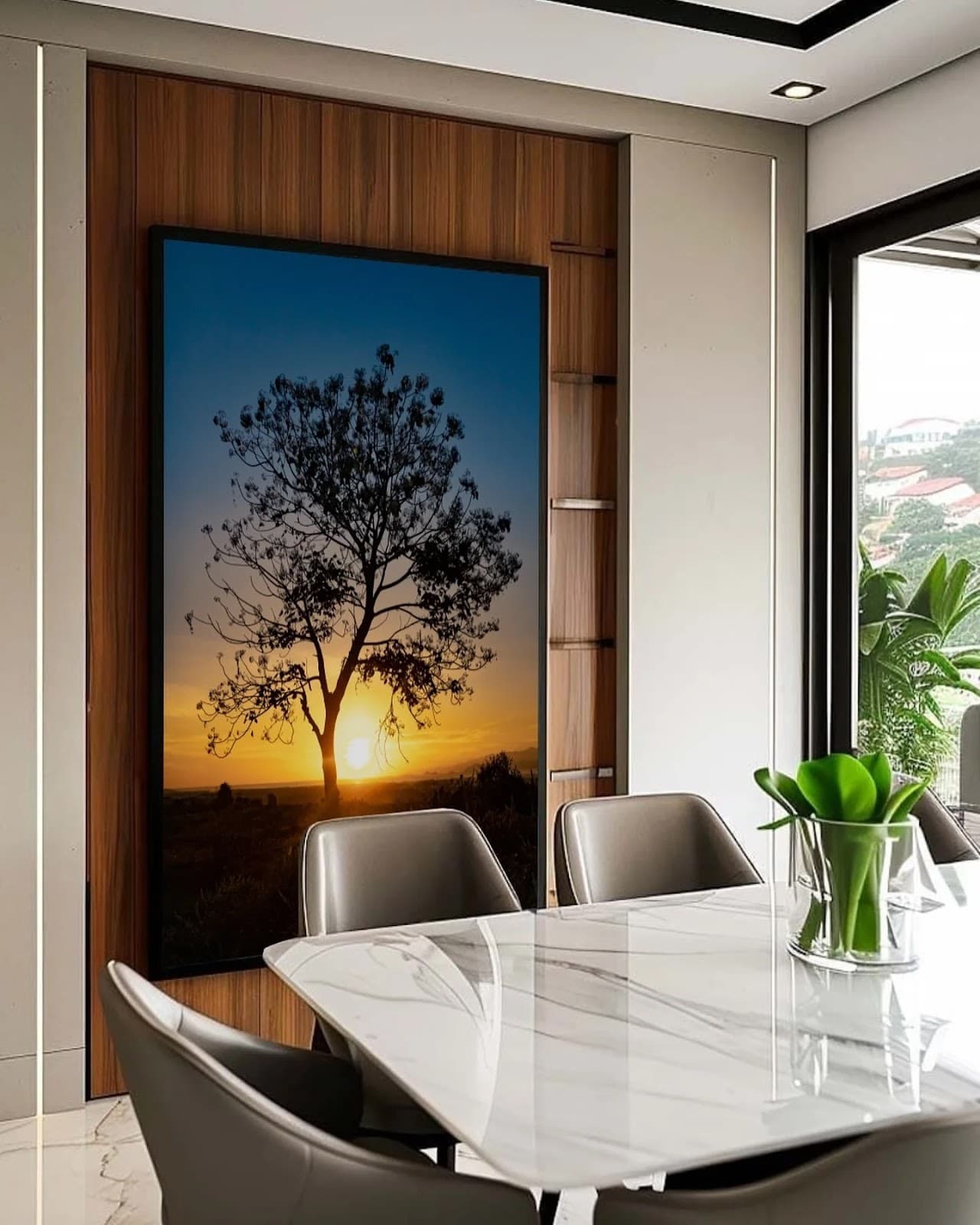 Quadro Árvore Pôr do Sol Horizonte