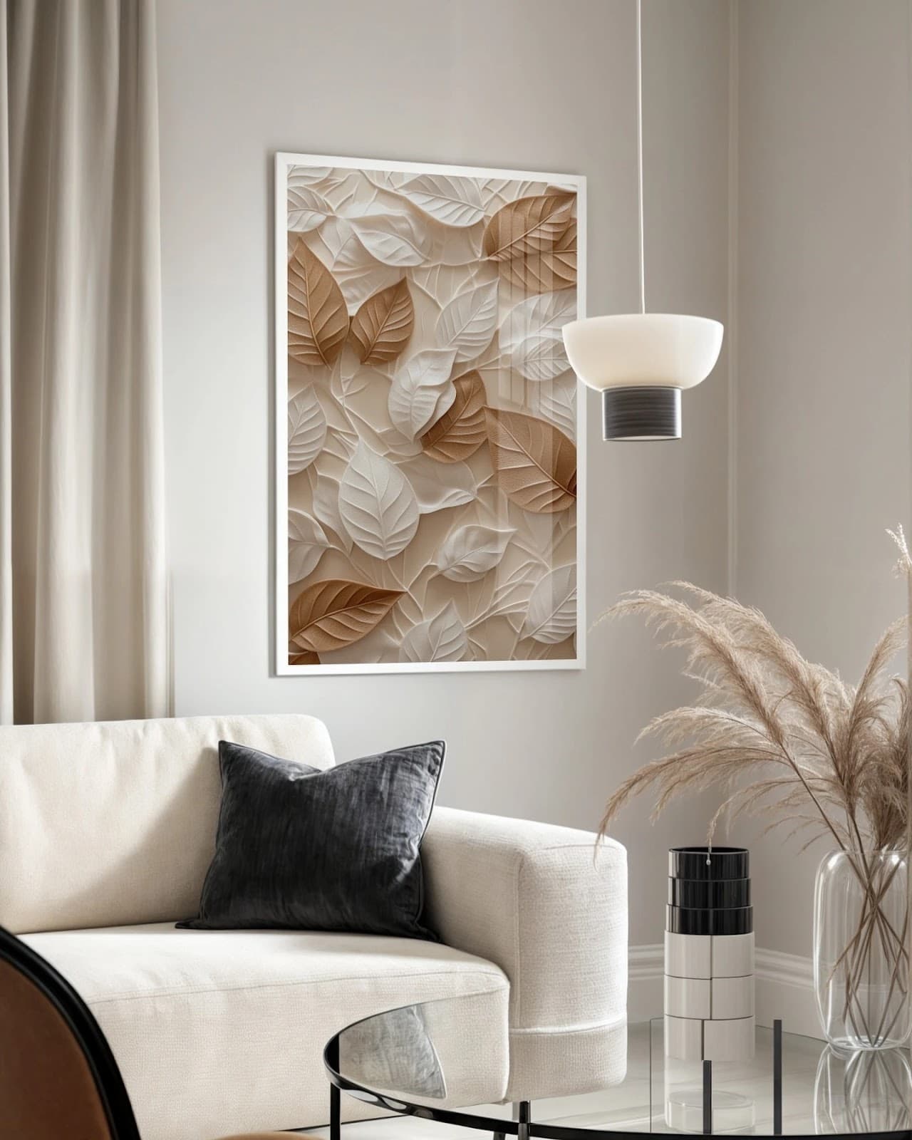 Quadro Padrão Folhas Texturizadas