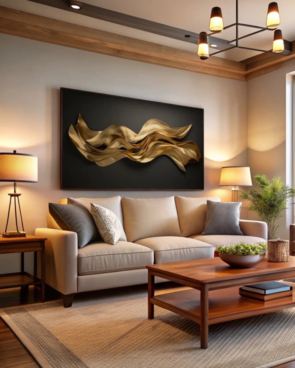 Quadro Fluxo Dourado Eterno