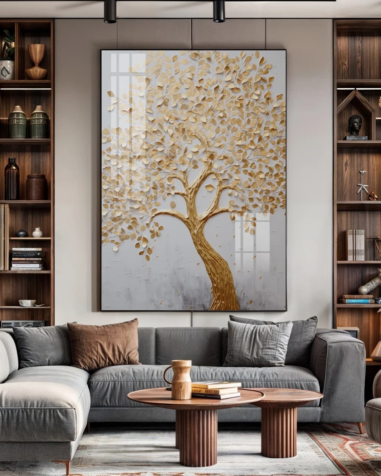 Quadro Árvore Coração de Ouro