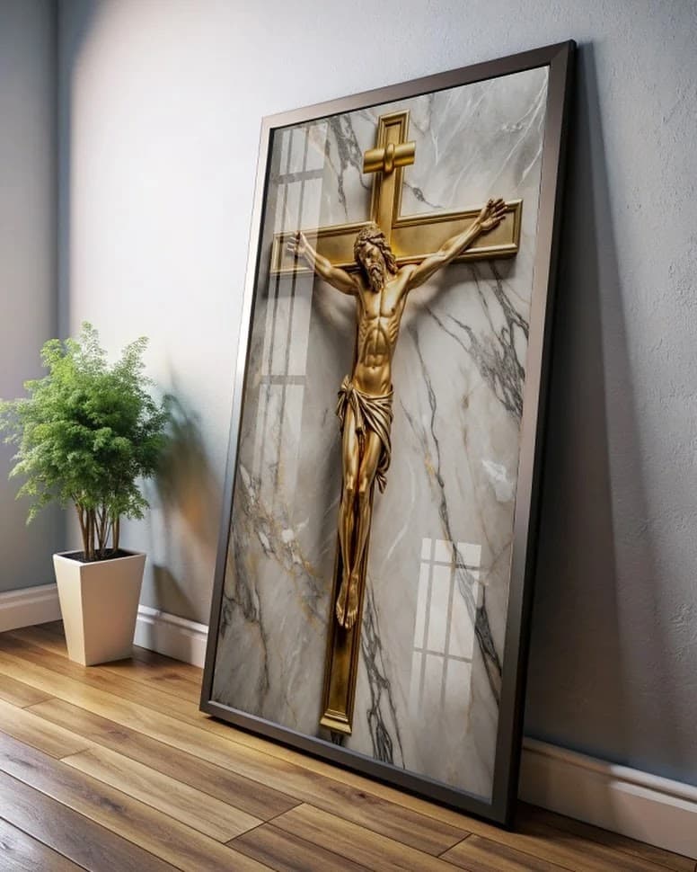 Quadro Cristo Dourado em Devoção