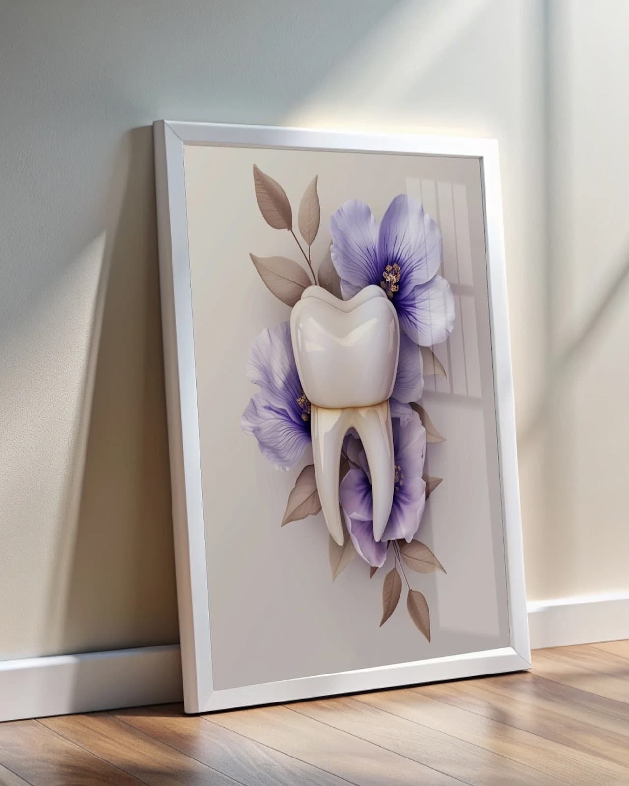 Quadro Dente Floral Artístico