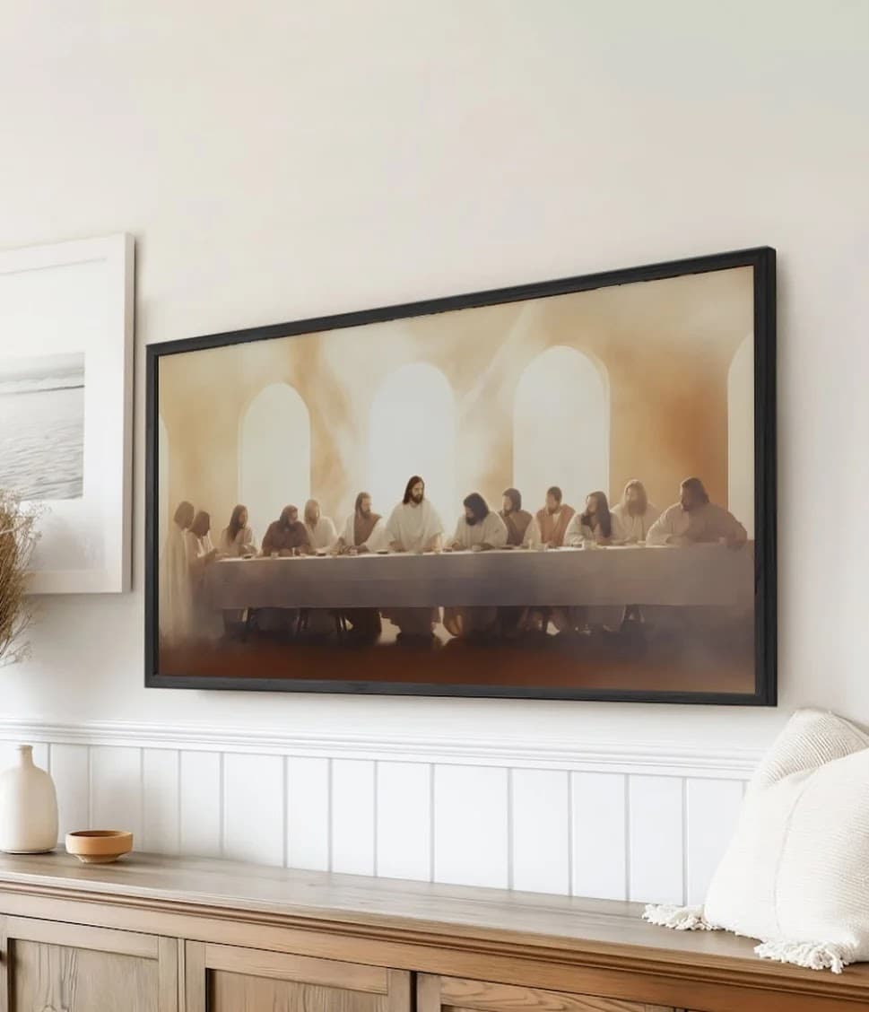 Quadro A Última Ceia em Dourado