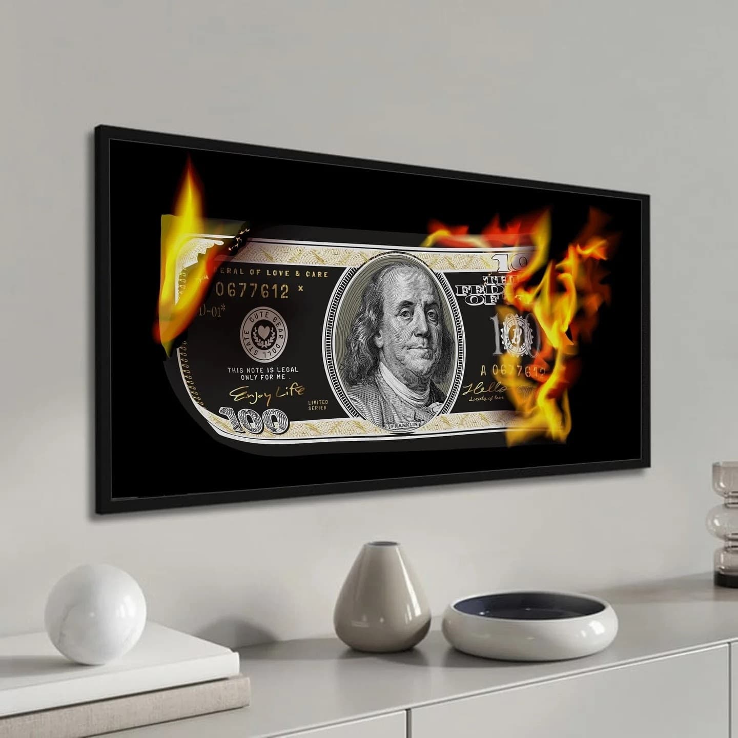 Quadro Cédula em Chamas