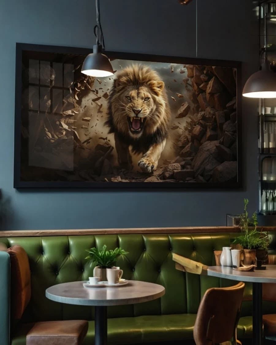 Quadro Leão na Natureza