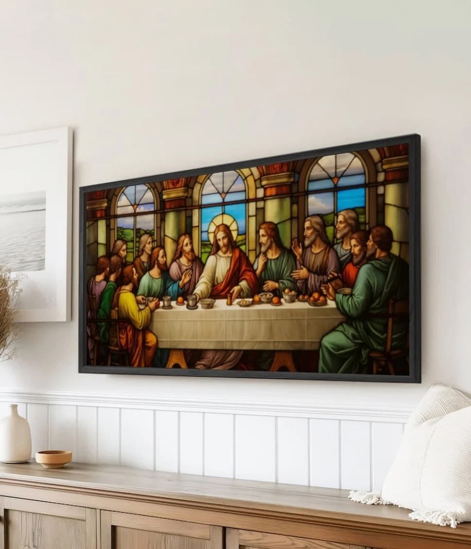 Quadro Última Ceia em Vitral
