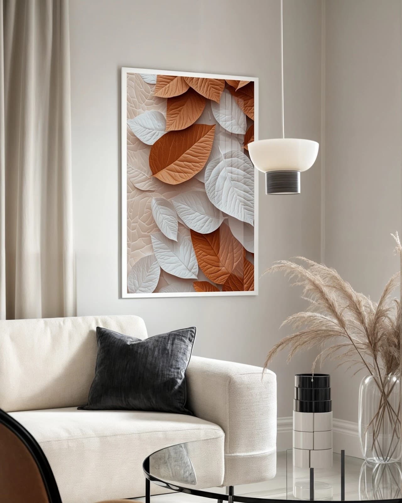 Quadro Padrão Folhas Natureza