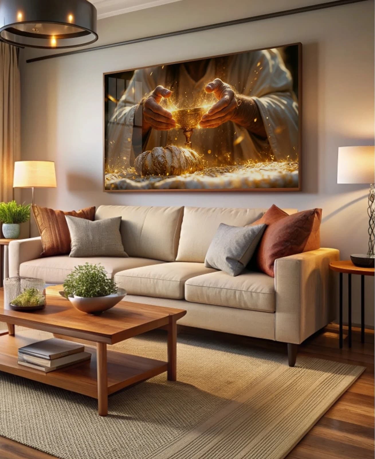 Quadro Cálice Sagrado e Pão da Comunhão