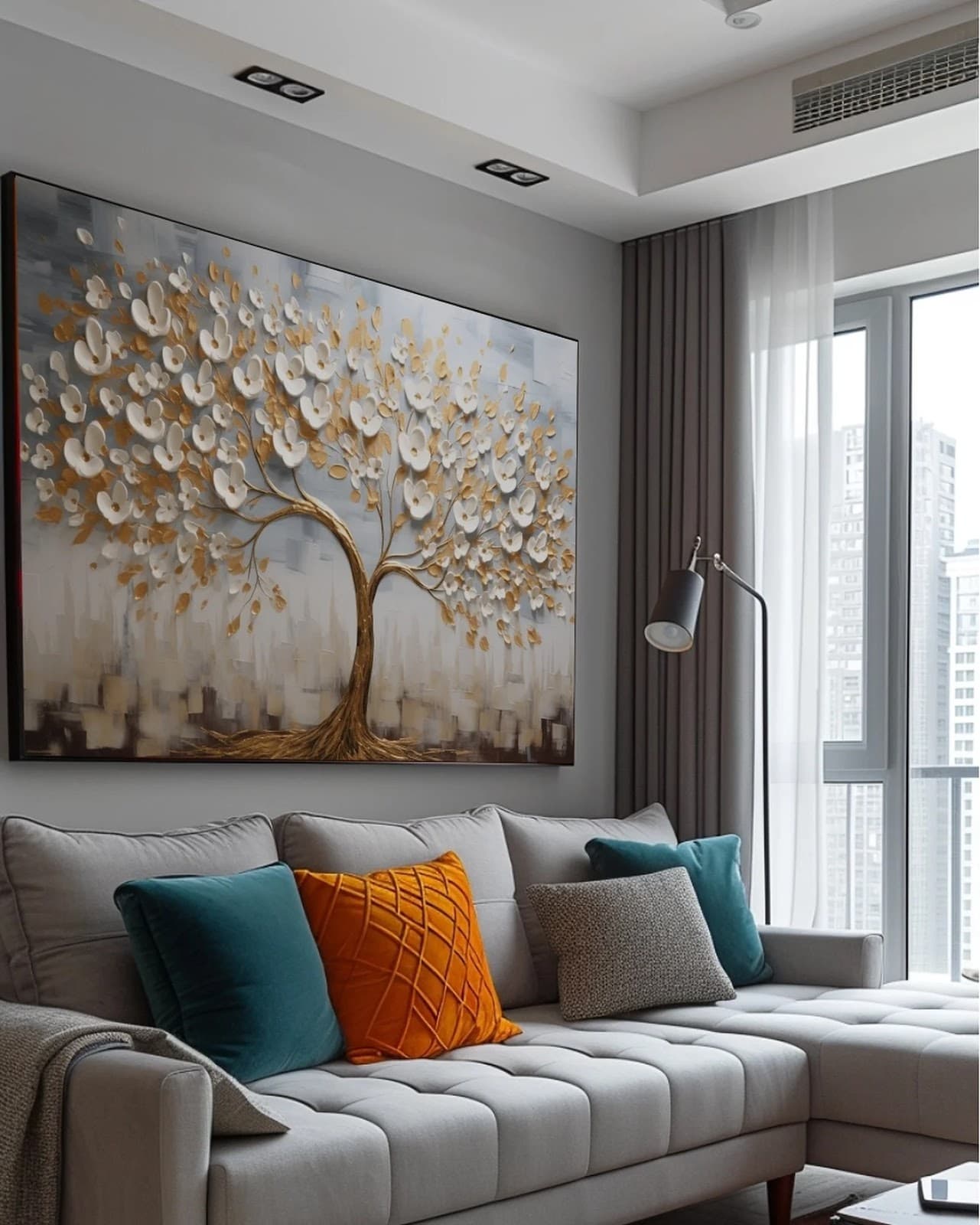 Quadro Árvore Dourada em Harmonia