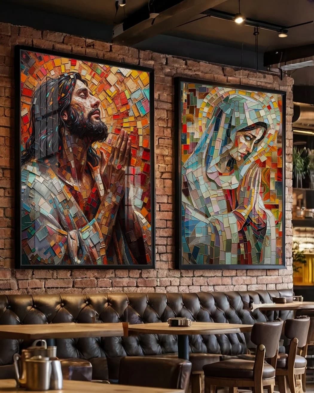Quadro Figuras Espirituais Mosaico