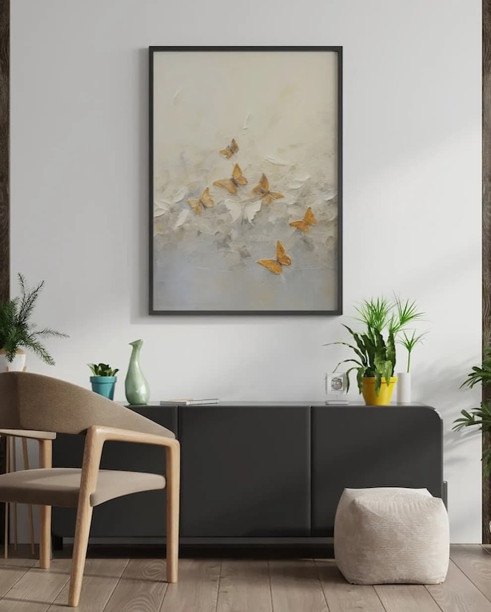 Quadro Borboletas Douradas