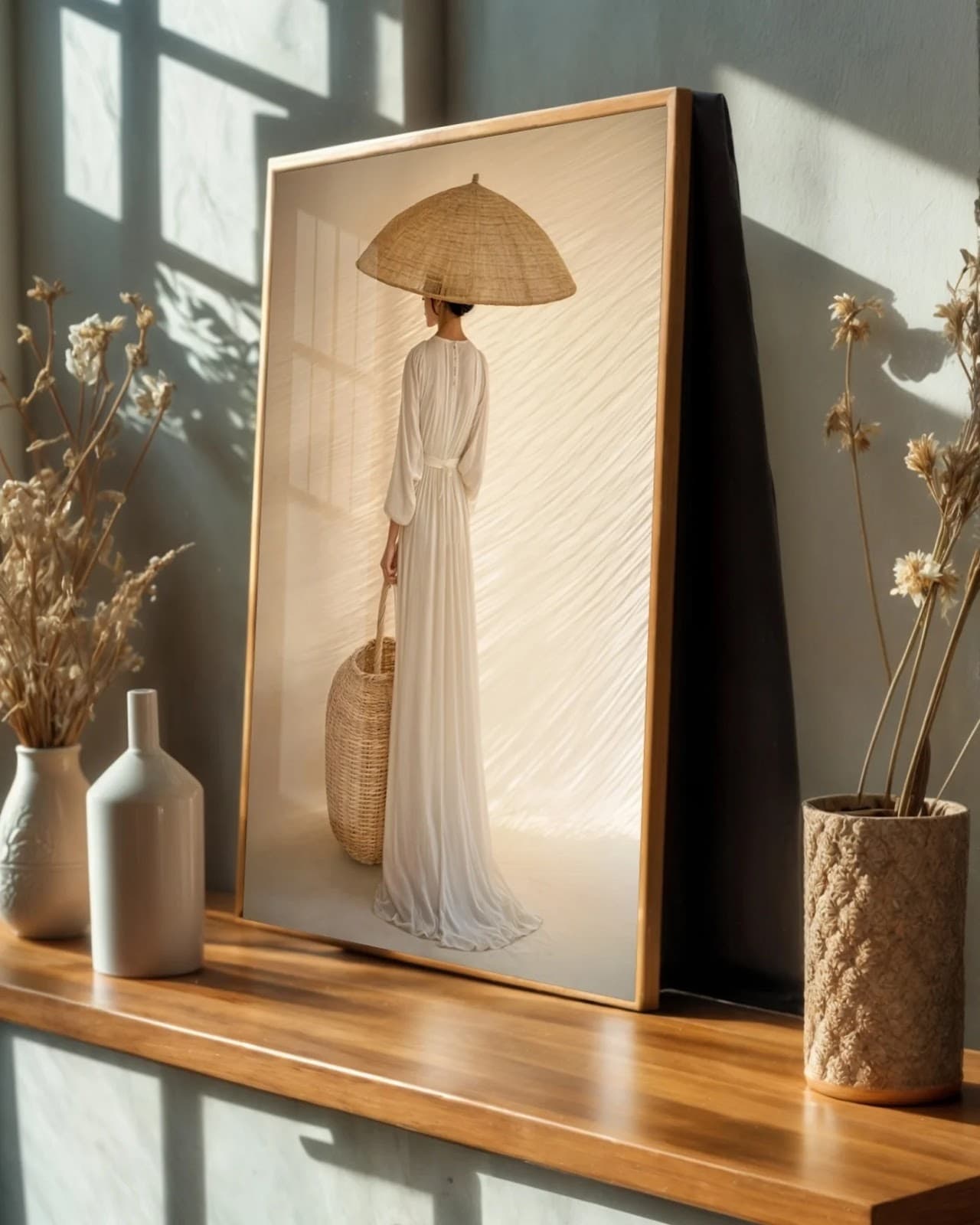 Quadro Mulher de Costas com Sombrinha