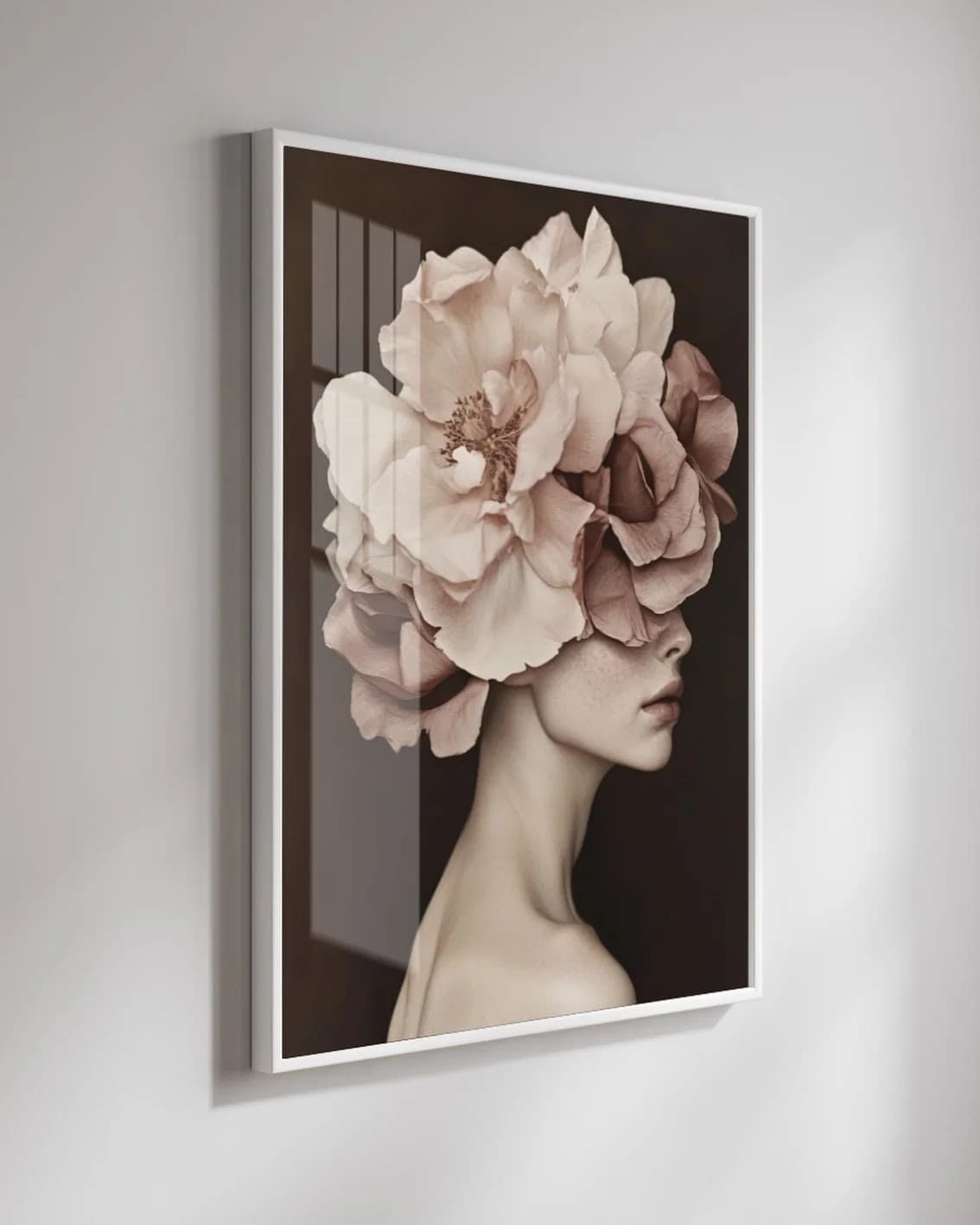 Quadro Mulher Flores na Cabeça Artística