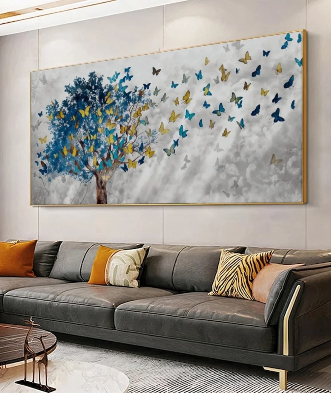 Quadro Árvore com Borboletas Coloridas