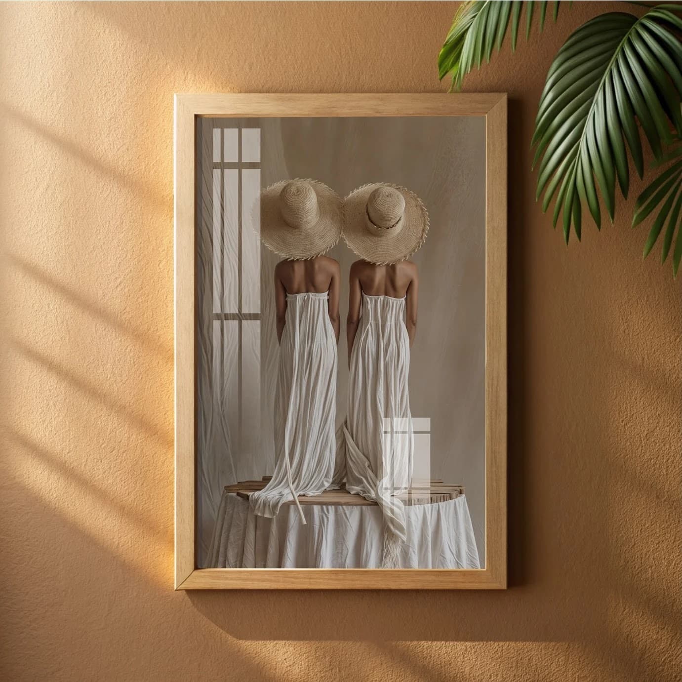 Quadro Mulher Dois Chapéus Gêmeas