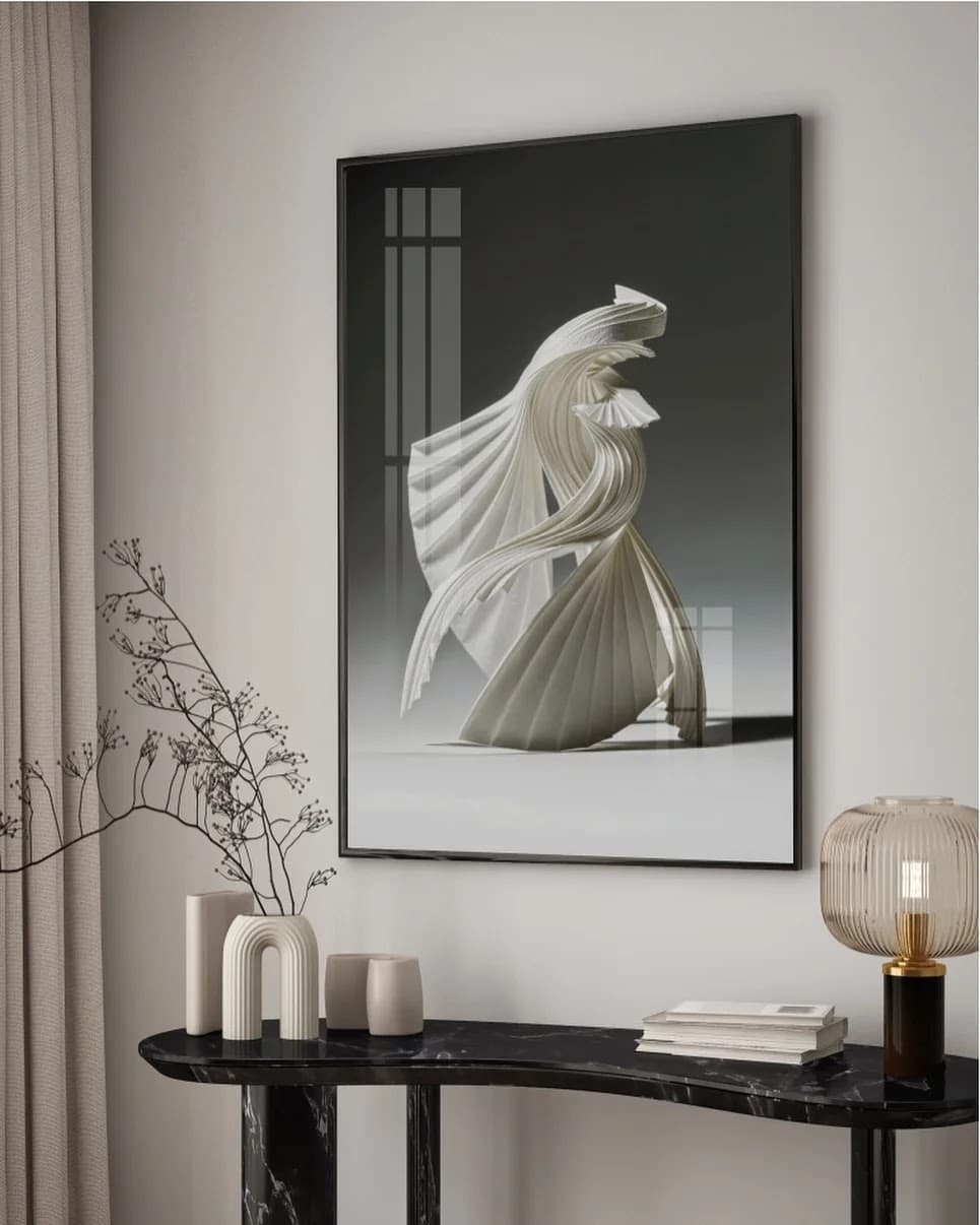 Quadro Escultura Branca Abstrata