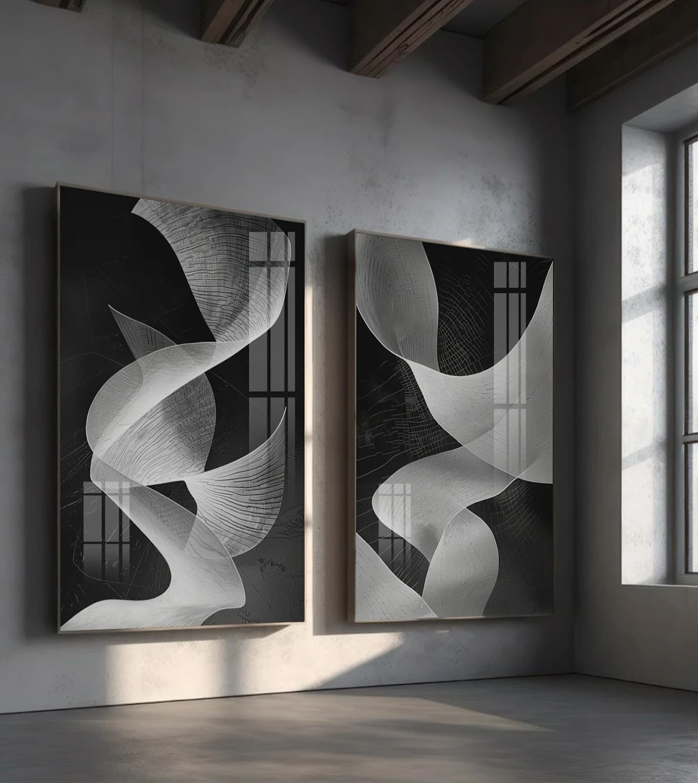 Dupla de Quadros Dança de Formas Abstratas