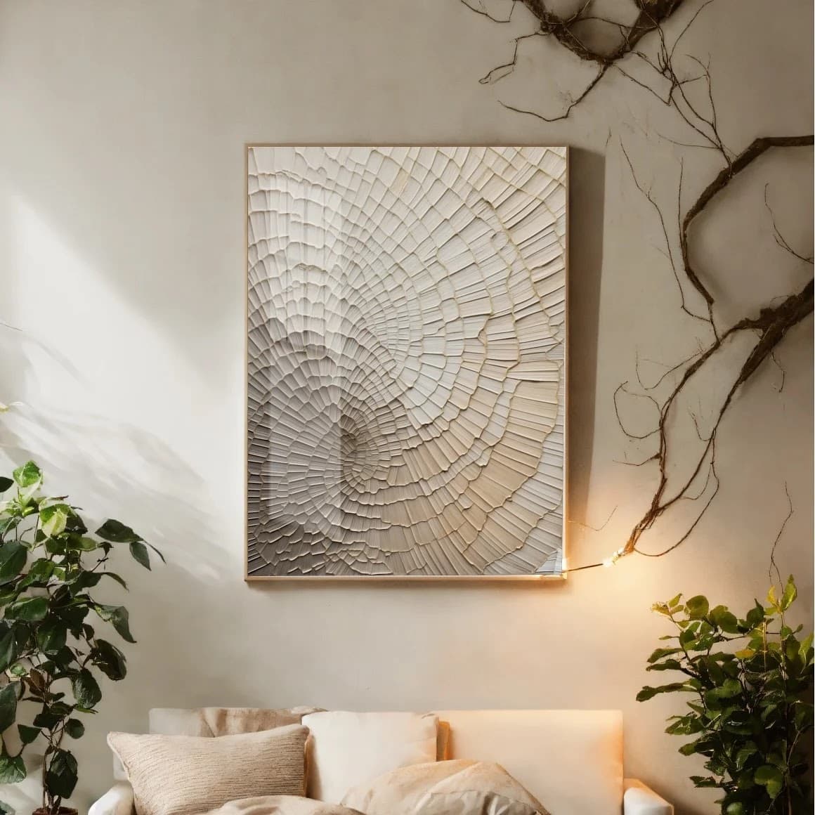 Quadro Tecelagem Branca Pura